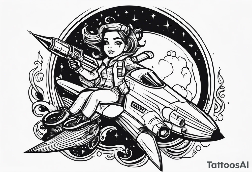 Nuka cola girl on rocket tattoo idea