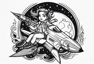 Nuka cola girl on rocket tattoo idea