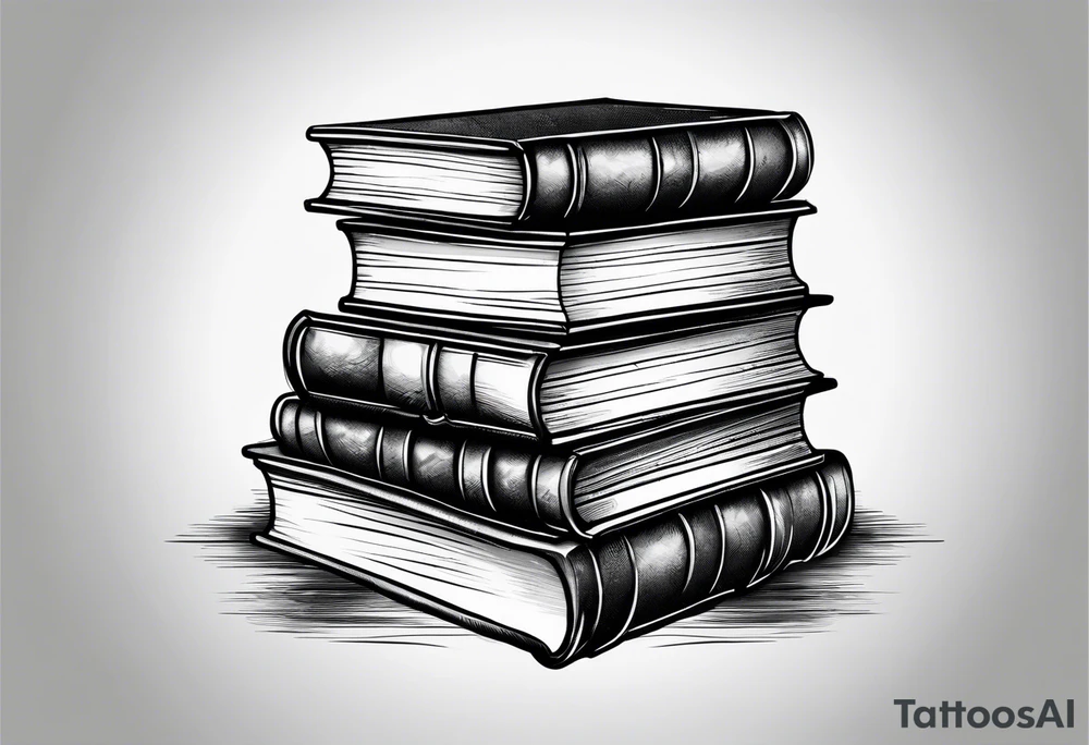 Stacked books tattoo idea