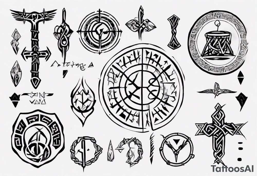 Viking runes describing the tragedy of life tattoo idea