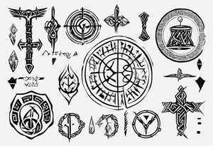 Viking runes describing the tragedy of life tattoo idea