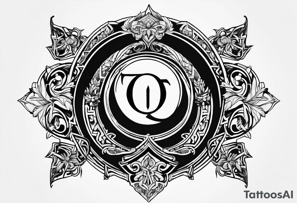 Greek Capital Letter Omega symbol black magic style tattoo idea