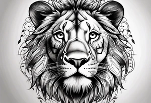Lion eyes tattoo with thorns tattoo idea