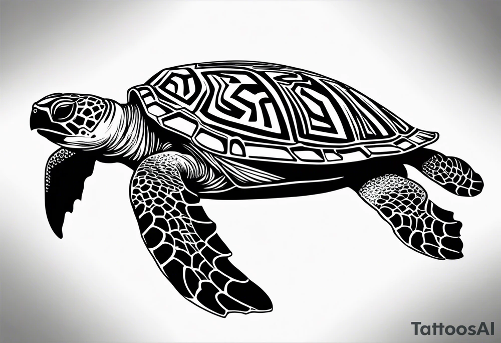 small tribal sea turtle
 tattoo tattoo idea