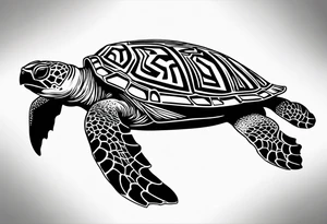 small tribal sea turtle
 tattoo tattoo idea