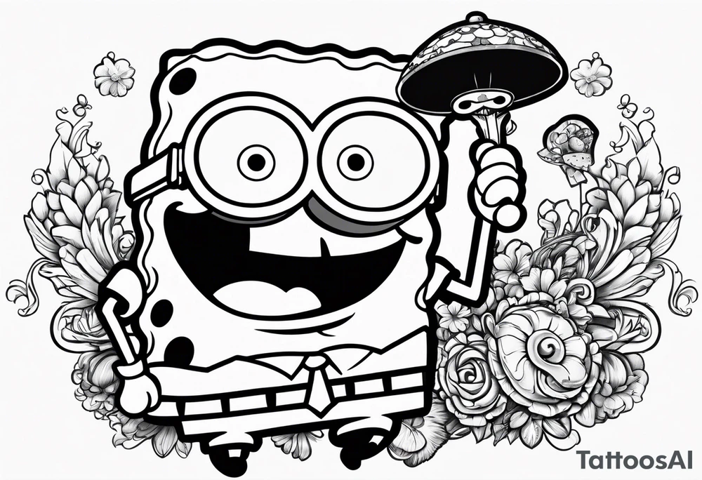 spongebob as a minnion tattoo idea