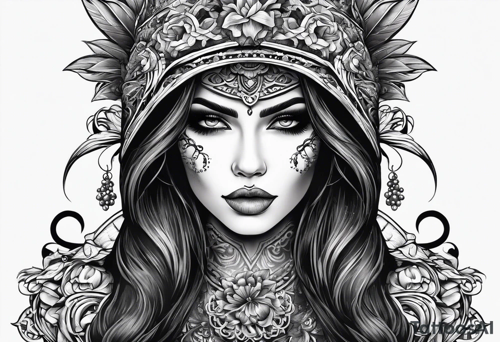 caveira e mulher tattoo idea