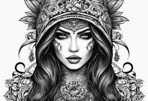 caveira e mulher tattoo idea