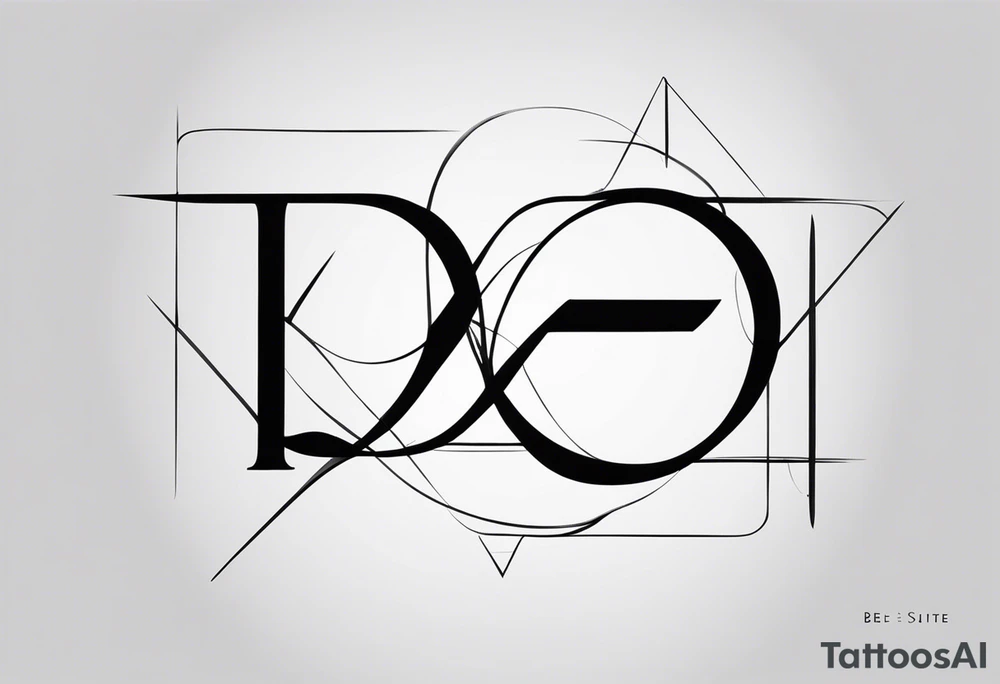 Minimalist tattoo design featuring the symbolic integration of the letters 'B' and 'E' with a focus on black line art. The design should be abstract and elegant, with the possibility of the letters forming the word 'BE' subtly or symbolically. The lines should be clean and fluid, potentially incorporating geometric elements or flowing patterns that represent the connection between the letters. The overall aesthetic should be modern, refined, and meaningful, with a strong emphasis on simplicity and artistic expression. tattoo idea