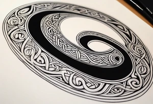 Celtic style bass clef tattoo idea