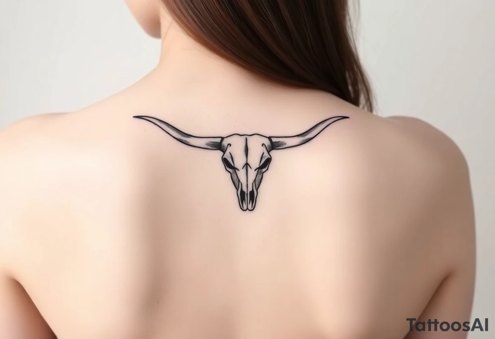 Longhorn skull tattoo idea