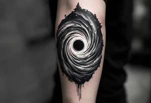 A parralel universe centered by a black hole tattoo idea