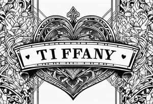 TIFFANY name, love heart on end tattoo idea