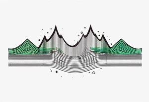armband tattoo, horizontal with sound spectrum wave pattern tattoo idea