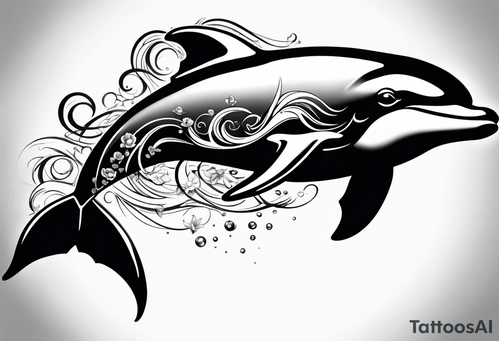 Aquarius dolphin tattoo idea