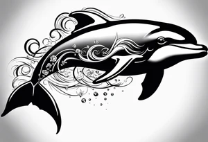 Aquarius dolphin tattoo idea