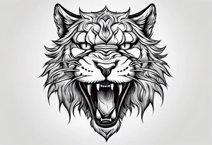 Saber-toothed Cat cub blank background tattoo idea