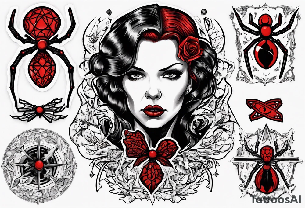 Black widow in the red room tattoo idea