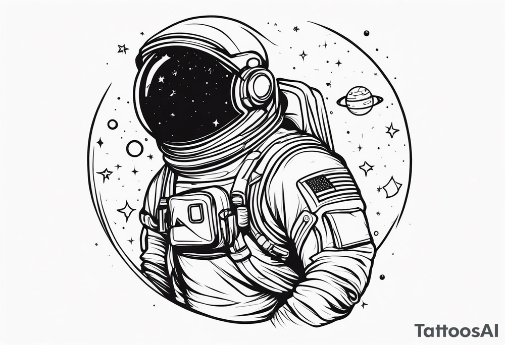 astronaut in space tattoo idea