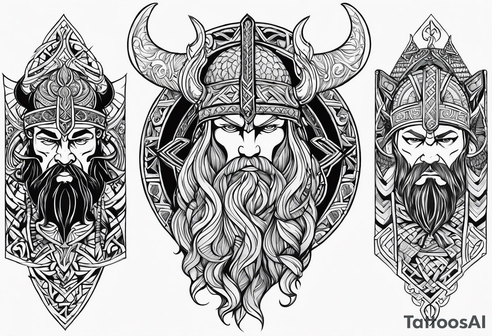 Viking full sleeve tattoo tattoo idea
