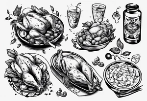 cooked chicken nibble tattoo idea