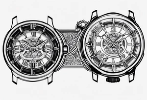 A mechanical birth watch with the name Lincoln and date tattoo idea