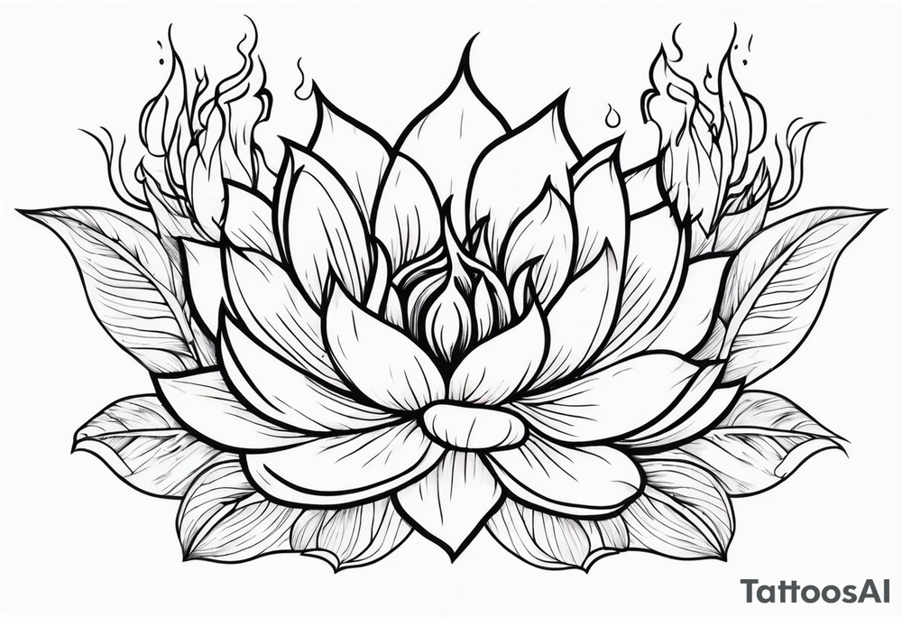 Flowers that burn and have flames on them tattoo idea
