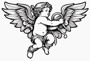 renaissance style cherub full body tattoo idea