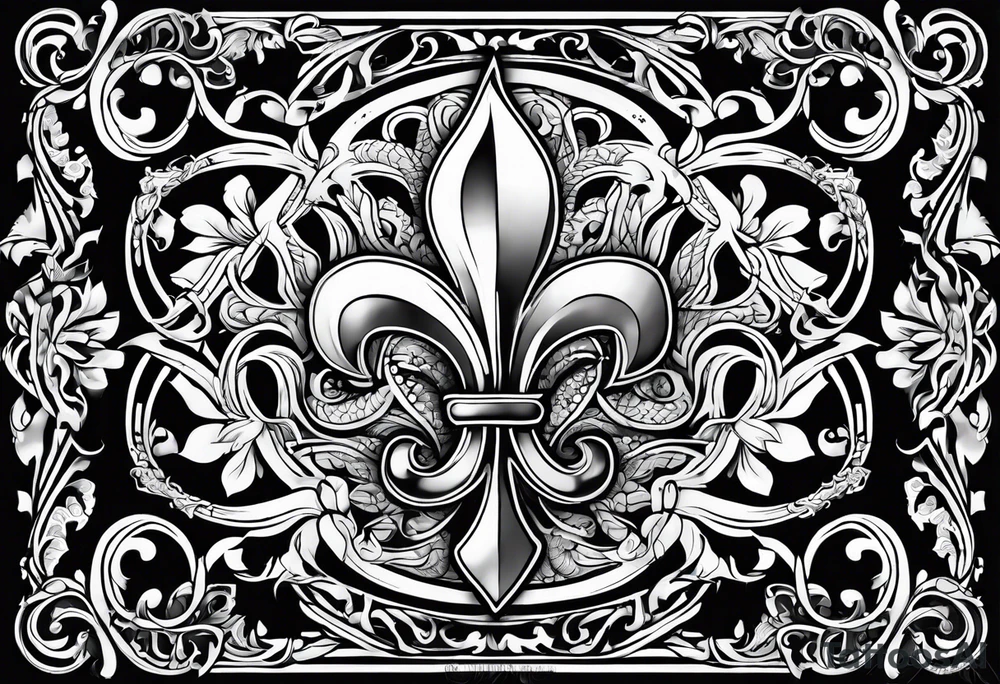 Fleur de lys celtique en flamme tattoo idea