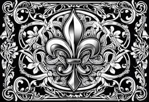 Fleur de lys celtique en flamme tattoo idea
