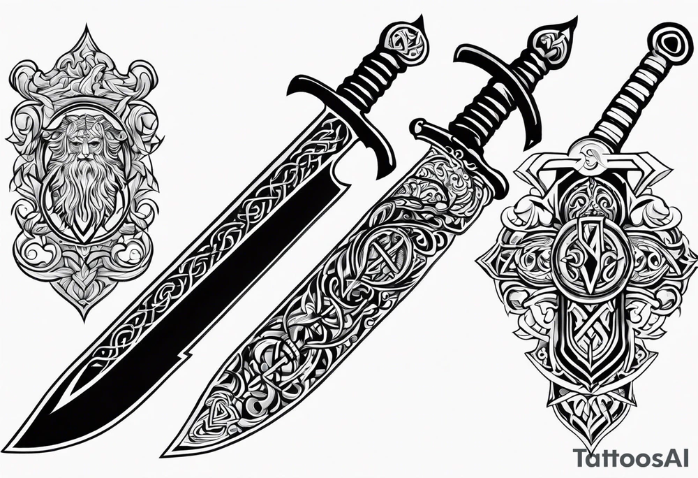 Viking sword Valhalla tattoo idea
