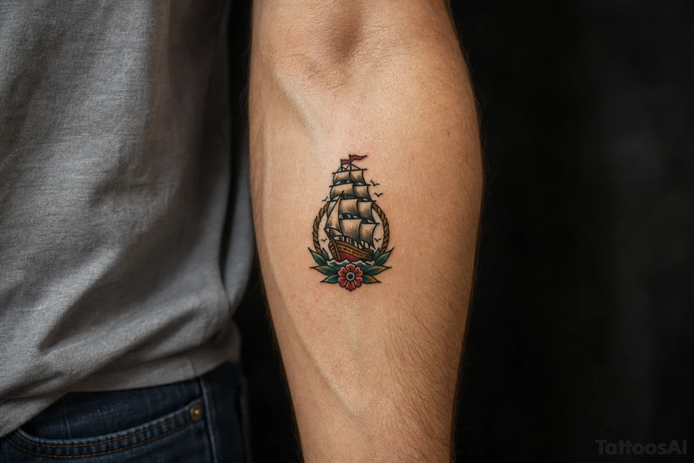 pirate ship tattoo idea
