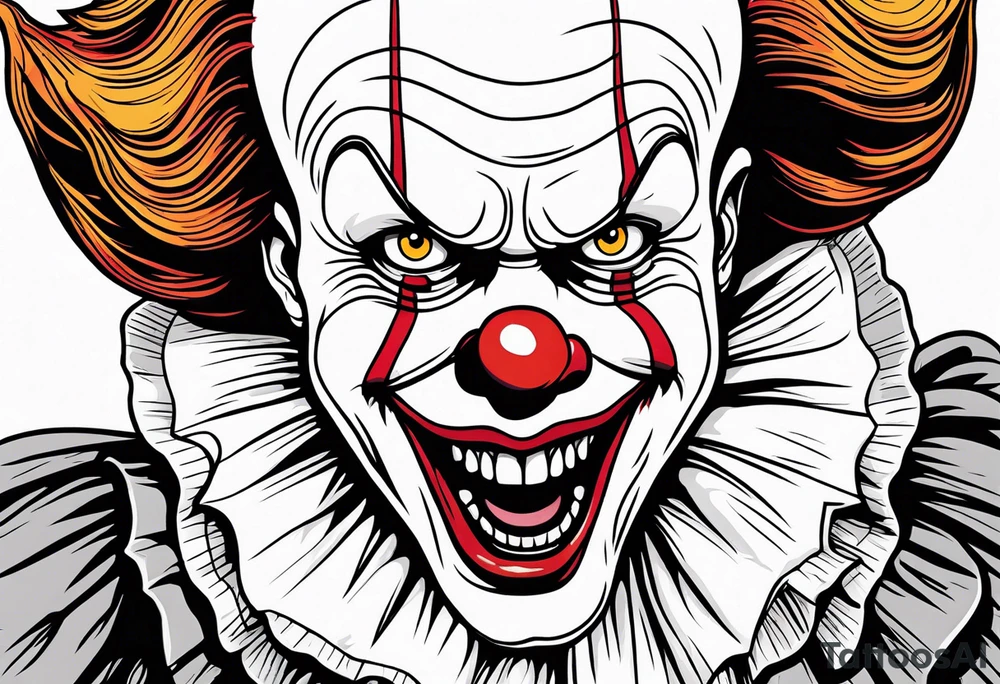 pennywise, scary, horror tattoo idea