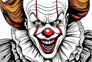 pennywise, scary, horror tattoo idea