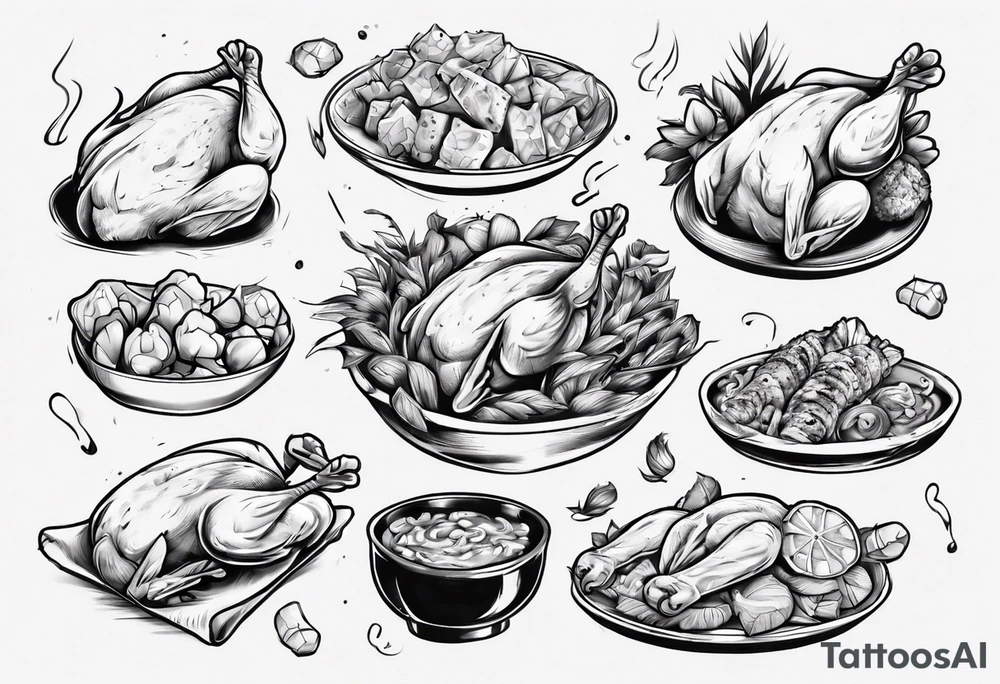 cooked chicken nibble tattoo idea