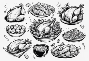 cooked chicken nibble tattoo idea