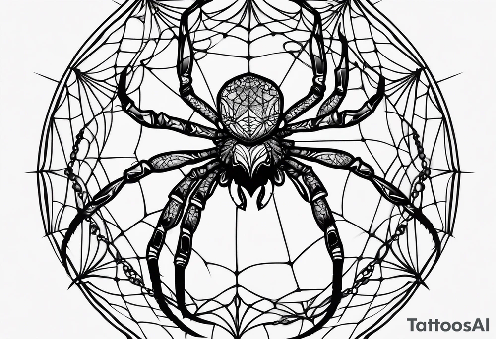 Feminine dainty spider tattoo idea