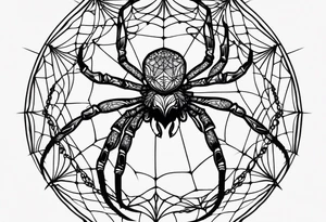 Feminine dainty spider tattoo idea
