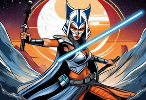 Star Wars, Ahsoka Tano fighting Darth Vader+ tattoo idea