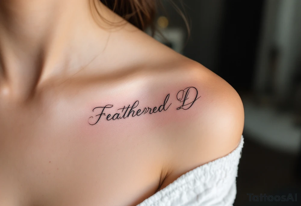Feathered D – A soft, airy D made from layered feathers in white, soft brown, and dusty blue tones. tattoo idea