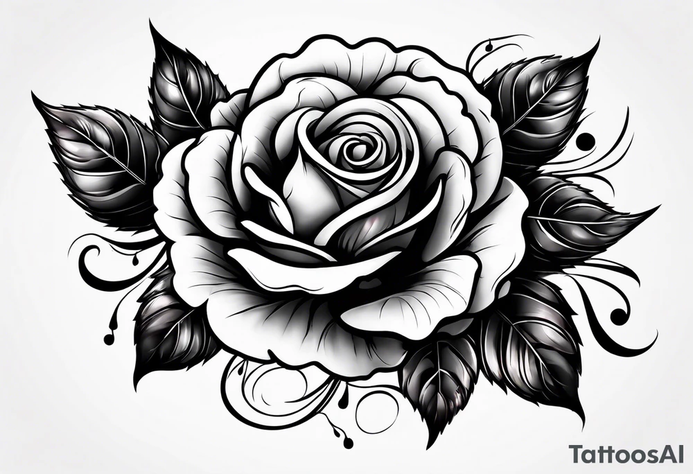 Black rose burning tattoo idea