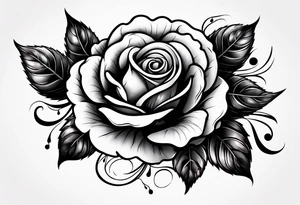 Black rose burning tattoo idea