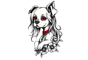 hot puppy goth girl tattoo idea