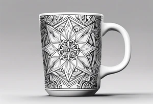 20 oz cup simple Christmas snowflake 
motif with a blank spot to engrave a name in the middle tattoo idea