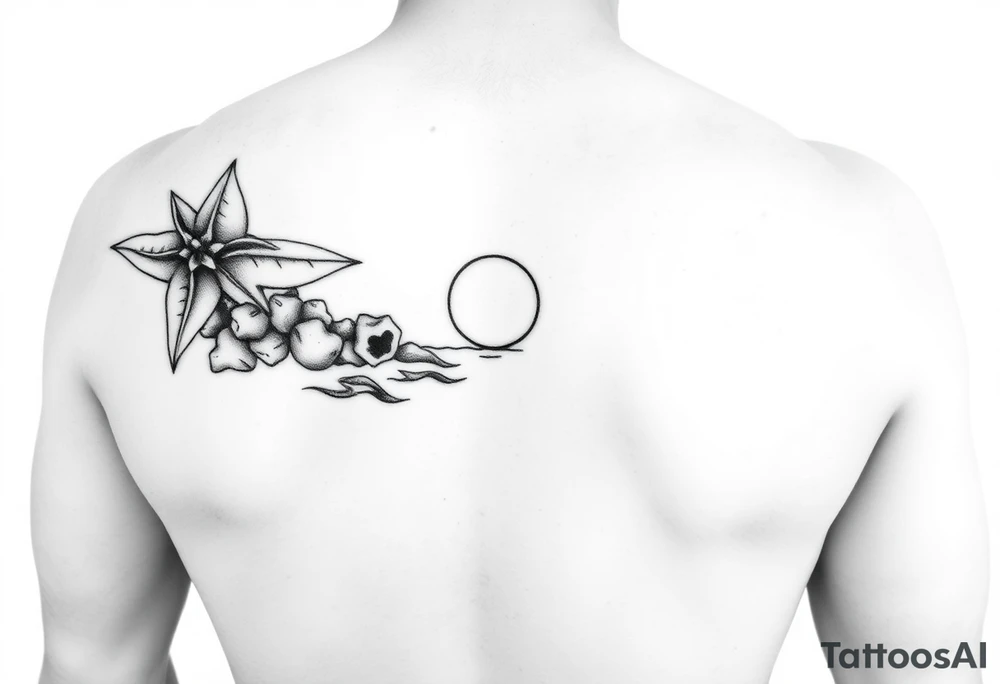 A beach/ocean theme for my wife and child. tattoo idea