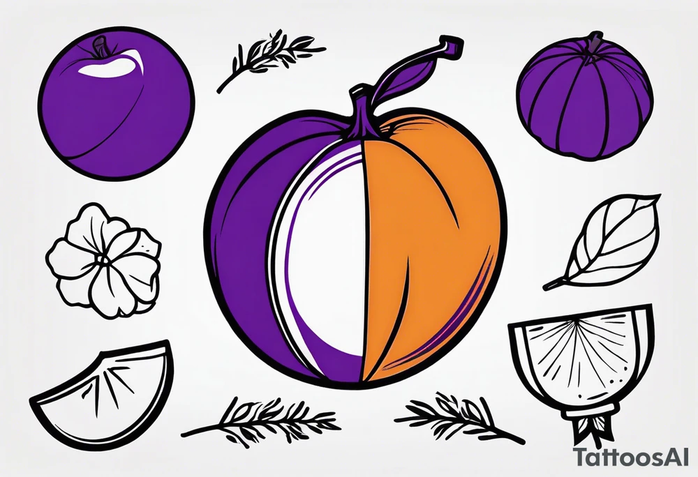 We want a minimalist style tattoo that can represent both our grandma and grandpa. Grandma favorite color is purple and loves going to church and farmers market. Grandpa favorite color is white and loves watching basketballs and jogging around university campuses tattoo idea