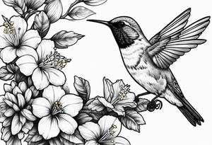 Libra, hummingbird, yellow finch, cardinal, flower garden, dark, sad, beautiful mother tattoo idea
