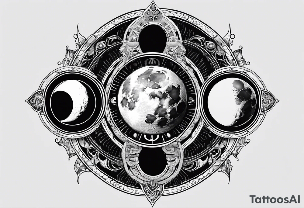 Three moon phases, Satan symbol, tattoo idea