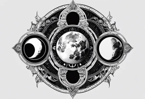 Three moon phases, Satan symbol, tattoo idea