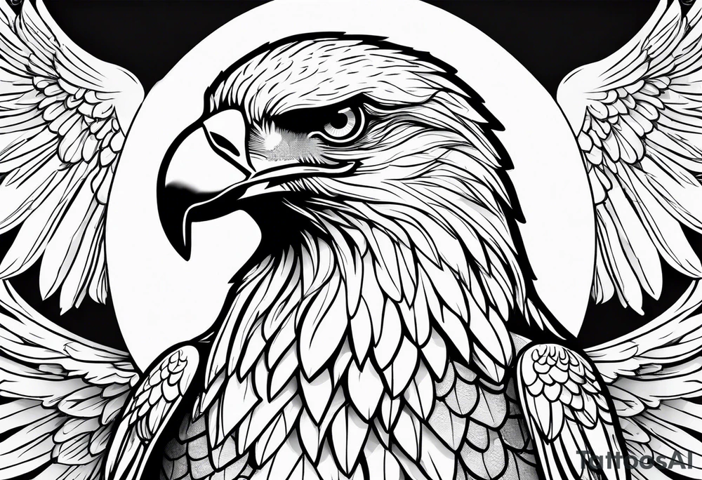 Eagle outline tattoo idea